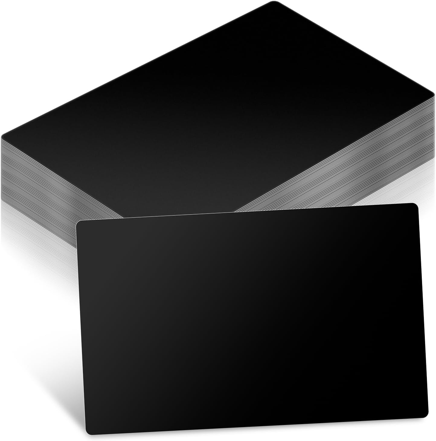 Glossy Black Metal Business Card Blanks 3.39*2.13 Size Black